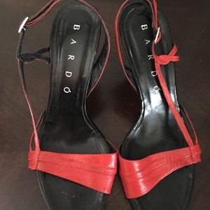Red sandal heels